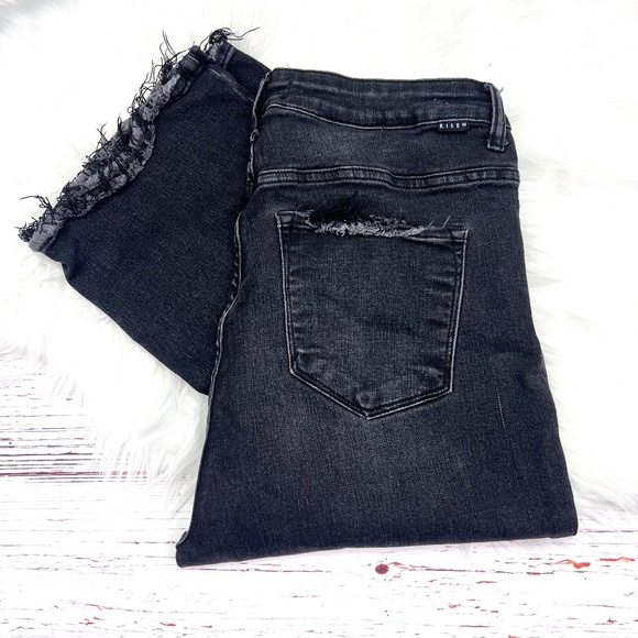 👖|•RISEN•| Super High Rise Wide Straight Crop Stretch Jeans Size 1XL 👖 - Picture 1 of 9